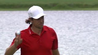 Aaron Baddeleys aggressive tee shot on No 17 at Barbasol [upl. by Sisile]