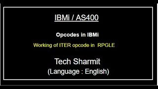 IBMi AS400 Working of ITER opcode in rpgle  as400 tutorial for beginners [upl. by Oiznun983]