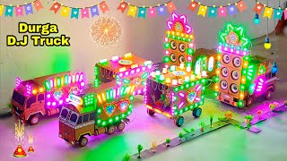 Ganesh Gauri Navratri Durga Kaali Puja Big DJ Truck  Radha Krishna DJ Trolley New Ganpati DJ Light [upl. by Gnirps]