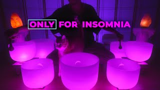 FOR INSOMNIACS ONLY Extra Strong Sleep Sounds  Crystal Singing Bowls [upl. by Brandt]