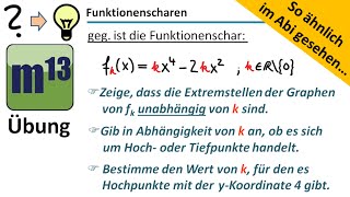 Funktionenscharen  Ableitung und Extrema so ähnlich im Abi gesehen [upl. by Carlye]