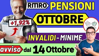 ✅ PENSIONI ➜ RITIRO OTTOBRE  MESSAGGIO INPS 14 OTTOBRE 📈 NOVITà IMPORTI INVALIDI MINIME AUMENTI 0€ [upl. by Rakia553]