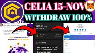 Celia Coin 100 Unlock। Celia Listing Withdraw 15 November। Celia Coin Wallet Fees।Celia Update । [upl. by Gallager202]