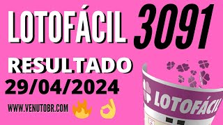 🍀 Resultado Lotofácil 3091 [upl. by Kassi]