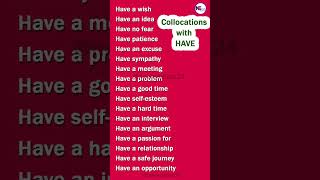 Collocations with Have in English shorts vocabulary [upl. by Hogarth]