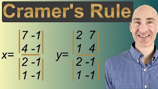 Cramers Rule Solving a System of Linear Equations 2x2 [upl. by Badger516]