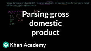 Parsing gross domestic product  GDP Measuring national income  Macroeconomics  Khan Academy [upl. by Alric]