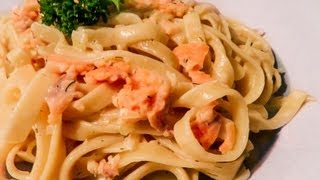 How to make a Creamy Salmon Fettuccine  Ep 53 [upl. by Aikit]