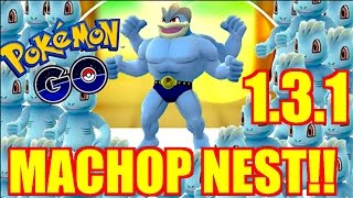 HOW TO GET EASY MACHAMP NEW MACHOP NEST POKEMON GO 131 [upl. by Harwin90]