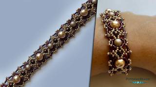 Filigree Pearl Bracelet  DIY Jewelry Making Tutorial by PotomacBeads [upl. by Cita794]