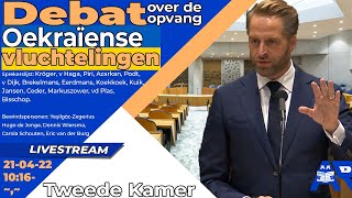 Terugkijken Debat over opvang van Oekraïense vluchtelingen Wet verplaatsing bevolking Tweede Kamer [upl. by Aspa]