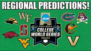 2023 College World Series REGIONAL PREDICTIONS [upl. by Townie385]