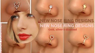 Latest New Nose Ring Designs For Womengoldsilverdiamond [upl. by Llerdna]