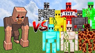 MUTANT VILLAGER vs EXTRA GOLEMS  Minecraft Mob Battle [upl. by Kirby938]