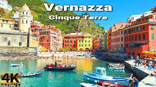 Cinque Terre Italy Walking Tour  Vernazza Italy Walking Tour 4k UHD 60 fps [upl. by Aissatsan519]