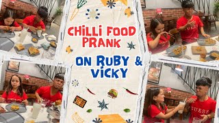 CHILLI FOOOD PRANK 🌶️🌶️  RUBY amp VICKY 🤢🤢🥵 Harwinder Kaur Ruby  Ruby9606 [upl. by Elie]