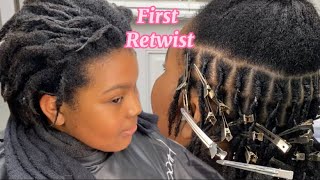 FIRST RETWIST On Coil Starter Locs 4C Hair Day 48 I made the worst decision [upl. by Joceline]