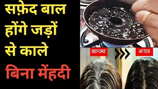 apply this natural hair dye twice a week बाल होंगे जड़ों से कालेNo heena no indigo [upl. by Larena]