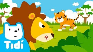 The King of Animals♪  Lion vs Tiger  Sing Along with Tidi Songs for Children★TidiKids [upl. by Julide185]