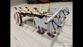 preparation the bullock cart with match sticks [upl. by Yluj]