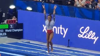 Simone Biles gets standing ovation after HUGE Yurchenko double pike on vault  Olympic Trials 2024 [upl. by Parker]