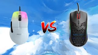 Roccat Kone Pro vs Glorious Model O Mouse Comparison [upl. by Enneibaf]