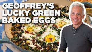 Geoffrey Zakarians Lucky Green Baked Eggs  The Kitchen  Food Network [upl. by Goodman]