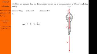 152Fizykamax druga zasada dynamiki małpa wspina się z przyspieszeniem po linie [upl. by Nylkoorb]