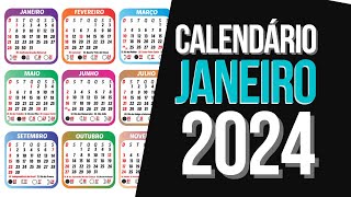 ➥ CALENDÁRIO JANEIRO 2024  DATA MÊS DE JANEIRO 2024 [upl. by Eldin462]