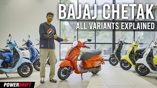 Bajaj Chetak Variants explained  Which Chetak features what  PowerDrift [upl. by Acinnad]