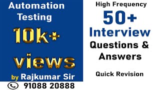 Quick Revision 50 Automation Testing Interview Questions and Answers [upl. by Nidak458]