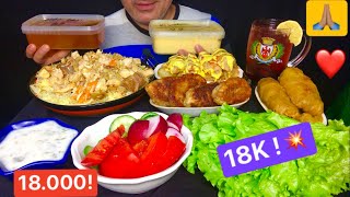 Azerbaijani Pilaf amp Dovga  Cabbage Rolls  Sherbet with 🍒 Tasting Cedar amp May Honey 🍯 ASMR [upl. by Dnomrej]