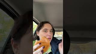 Trying a Krabby Patty food mukbang [upl. by Inele]