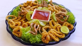 Fried calamari rings  easy fast and delicious recipe [upl. by Vasya826]