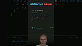 OneLiner Write A String to an OutputStream java shorts coding airhacks [upl. by Arlynne913]