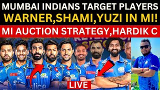 IPL UPDATE 2025 LIVE  MUMBAI INDIANS TARGET PLAYERS IPL 2025WARNERDE COCK ASHWINSHAMI IN MI [upl. by Janot468]