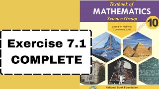 Exercise 71Complete Grade 10 National Book FoundationTextbook of Mathematics Mathematisry [upl. by Aisiat]