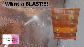 Soda Blasting on an Amazing Drexel Chest Makeover  Furniture Flipping [upl. by Atnohs]