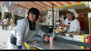 Wheels On Meals 1984  Jackie Chan Barcelona Food Truck scene [upl. by Yona]