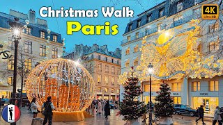 🇫🇷 Christmas in Paris  Village Royal Rue SaintHonoré PalaisRoyal Walking Tour 4K60fps [upl. by Refinnaej]