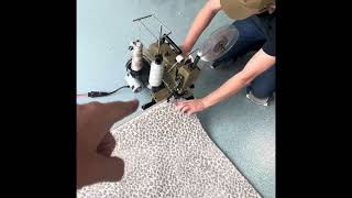 How to sew inside carpet corners with NC Carpet Serging Machine [upl. by Nirek]