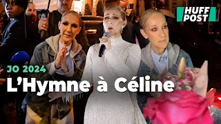 Lémotion de Céline Dion devant ses fans après sa performance à la cérémonie douverture des JO 2024 [upl. by Eignav558]