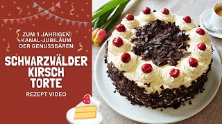 Schwarzwälder Kirschtorte  Original Rezept  Wir backen unsere Lieblingstorte zum Kanaljubiläum [upl. by Yhtac]