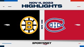 NHL Highlights  Bruins vs Canadiens  November 11 2023 [upl. by Horter]