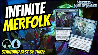 MTG Standard Infinite Creature Combo  Simic Merfolk Cauldron [upl. by Oeflein]