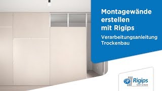 ErstellungAufbau von Montagewänden Trennwand  Rigips Verarbeitungsanleitung Trockenbau [upl. by Zenas]