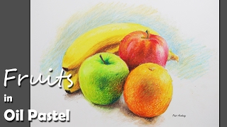 Oil Pastel Painting  Fruits  step by step [upl. by Norved997]