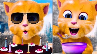 Talking Tom funny 🤣😂😁 Talking Ginger 2🍔🌭🍉🎂talkingtom funny [upl. by Satterfield924]