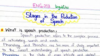 Stages in the Production of Speech  linguistics ENG203 3rdsemester punjabuniversity pu [upl. by Brenner]