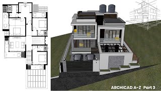 ArchiCAD Design Modeling A to Z Training Lesson Part 3  Design your modern Project [upl. by Audy129]